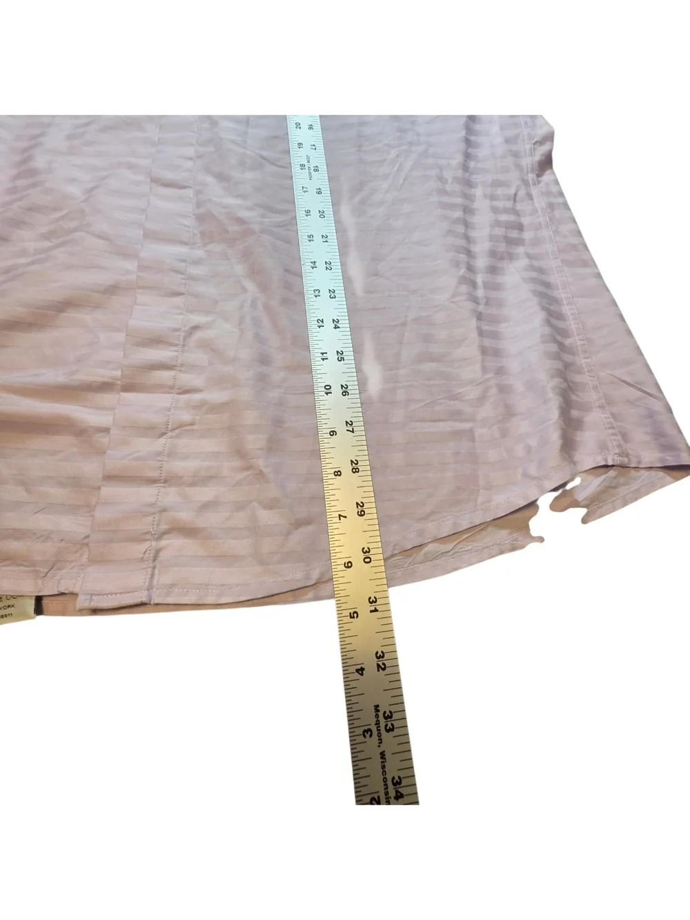 Assante Lavender Purple Striped Men's Long Sleeve Dress Shirt Size 16.5 Cotton
